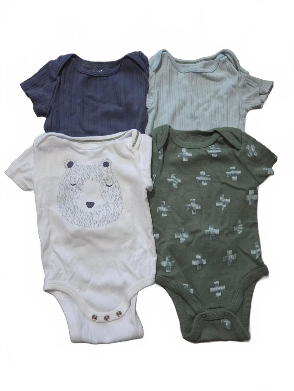 Cloud Island Baby Bodysuits 3-6 Months, Set of 4